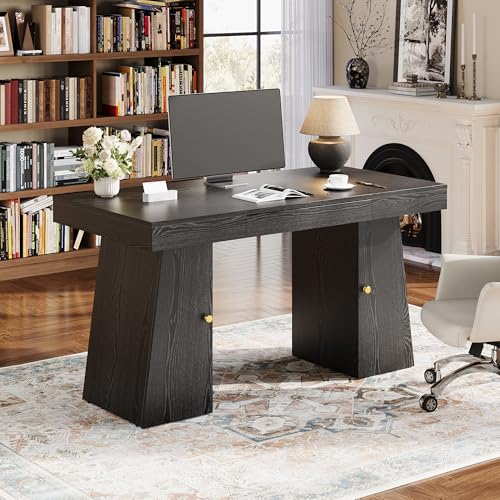 Executive Desk with Drawers, 55'' Home Office Desk, view 4