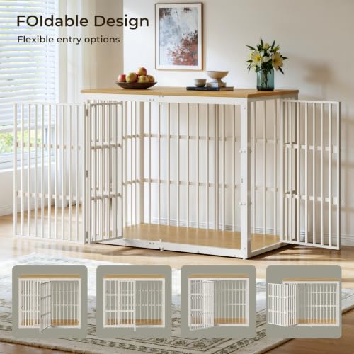 54" Taller Dog Crate Furniture for Great Dane, Natural Beech, view 3