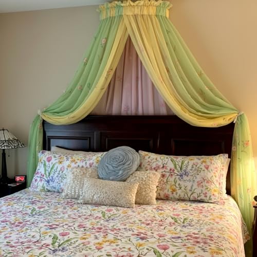 27 Inch DIY Canopy Frame Kit for Rod Pocket Curtains Metal Bed Curtain Kit, view 4