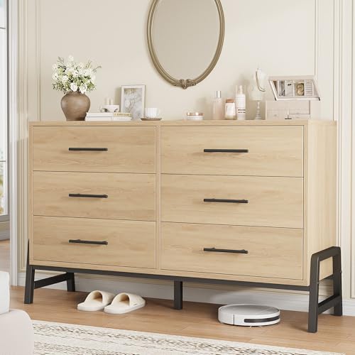 6 Dresser for Bedroom, 52 in Wide Drawer with Large Storage Space, view 2