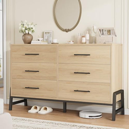 6 Dresser for Bedroom, 52 in Wide Drawer with Large Storage Space, view 2