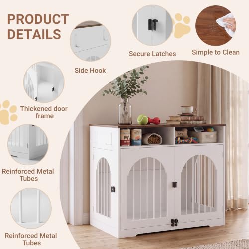 39'' Dog Crate Furniture, Dog Kennel Indoor for Medium/Large Dogs, view 7