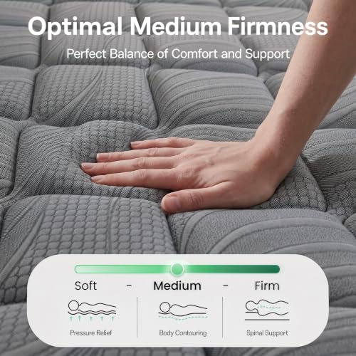 Queen Mattress, 12 Inch Queen Size Hybrid Mattresses in a Box, view 3