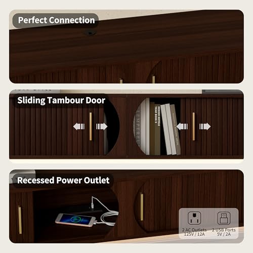 94.8" Floating TV Stand with Power Outlet for TVs up to 100", view 6