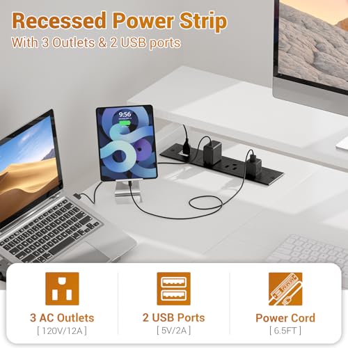 L Shaped Desk with File Drawer, Reversible L Shaped Computer Desk Gaming Desk with Power Outlet & LED Strip, Home Office Desk with Monitor Shelf, Corner Desk with Storage Shelves, White