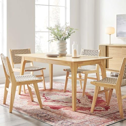 Juxtapose 63Inch Dining Table Solid Wood Oak Finish Modern Kitchen Room Entertaining Home Furniture Quality Stylish Elegant Durable Refined Versatile Contemporary