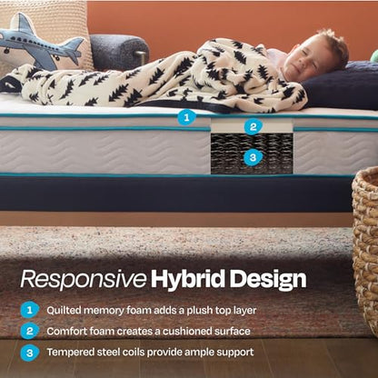 8 Inch Memory Foam Hybrid Mattress - Medium Firm - Bed in a Box - Breathable, Cooling, Supportive Comfort - Twin Size for Guest or Kids Room