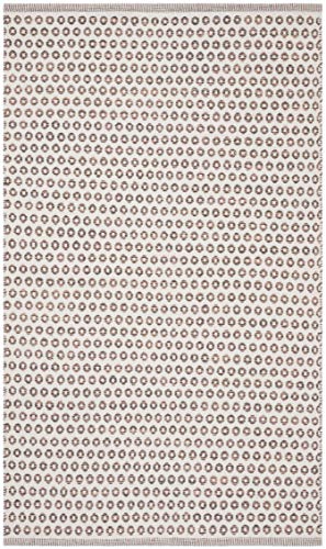 SAFAVIEH Montauk Collection Accent Rug - 3' x 5', Charcoal & Peach & Ivory, Handmade Cotton, Ideal for High Traffic Areas in Entryway, Living Room, Bedroom (MTK616H)