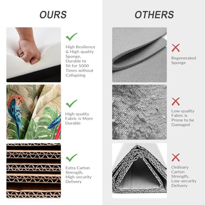 Accent Chair with Golden Metal Legs, Comfy Tufted Wingback Living Room Chair Floral Fabric Small Armless Side Chair, Upholstered Slipper Chair for Bedroom, Reading Room Flower Print