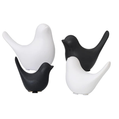 Small Birds Statues Black Modern Farmhouse Decor Deals, Farmhouse Decor for Kitchen Counter, Bathroom Shelf, Living Room, Office Sculpture, Knick Knacks for Shelves