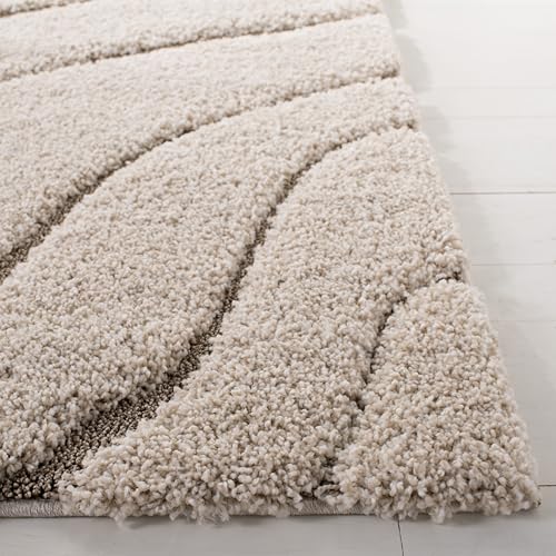 SAFAVIEH Florida Shag Rug 9'x12', Soft Plush Cream & Beige SG472-1113, view 7