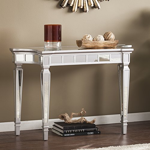 Glenview Glam Mirrored Console Table - Matte Silver - Transitional Design - Ideal for Entryway, Living Room (CK3633)