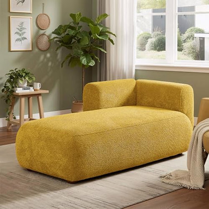 GDFStudio Upholstered Chaise Lounge Chair Indoor with Backrest, view 2