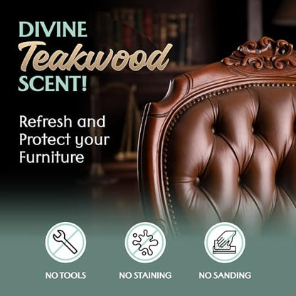 Furniture Salve for Leather - Polisher, Moisturizer, and Restorer for Couches and Furniture - Conditioner for Leather, Wood, and Vinyl - Repair Salve with Brush - 4oz