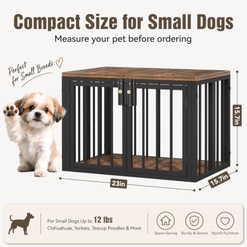 Small Dog Crate Furniture, Furniture Style Dog Crate, Wooden Dog Crate End Table, view 3