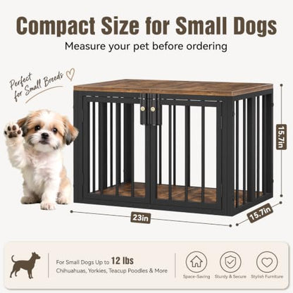 Small Dog Crate Furniture, Furniture Style Dog Crate, Wooden Dog Crate End Table, view 3