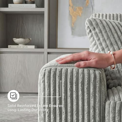 Signature Design by Ashley Lindyn 2-Piece Sectional Sofa, Plush Deep Seat Corduroy Velvet Upholstery, Symmetrical Sectional Couch with Throw Pillows for Cozy Living Rooms, Fog Gray, 98"W