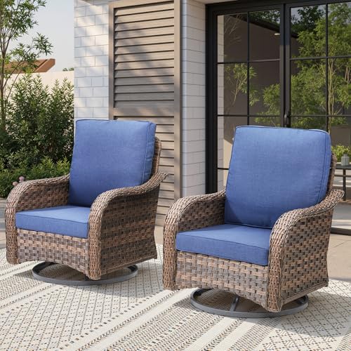 2 PCS Patio Swivel Rocking Chairs, view 2