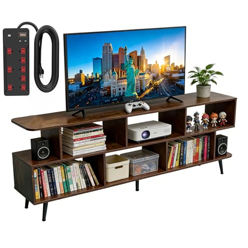 65" Amber TV Stand with Power Outlet for TVs up to 75", view 3