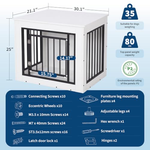 Dog Crate Furniture, 30" Modern Dog Kennel Indoor Side End Table, view 7