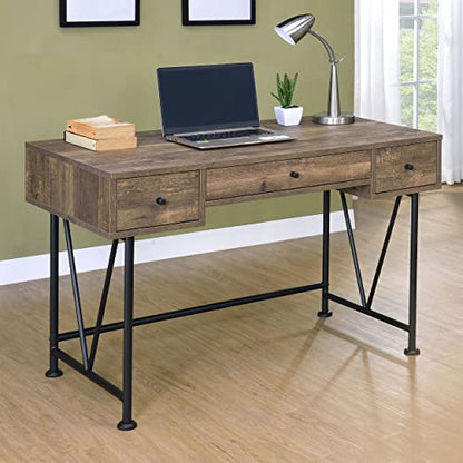 Coaster Furniture Analiese Farmhouse 3 Drawer Home Office Writing Desk Black, view 3