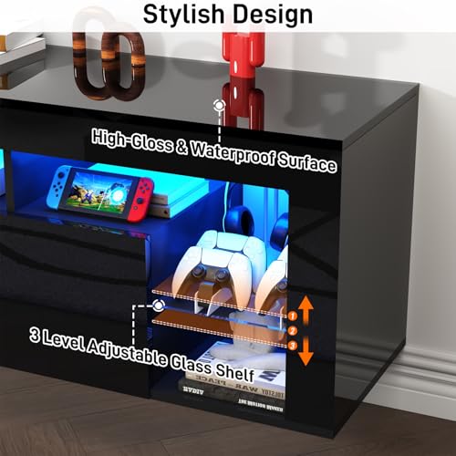 63" Floating High Gloss LED TV Stand for 75" TVs, view 4