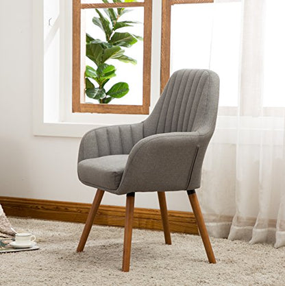 Tuchico Contemporary Fabric Accent Chair,Arm Rest, Gray