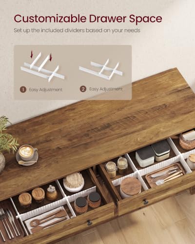 Farmhouse Buffet Cabinet, Coffee Bar with 2 Drawers, view 7