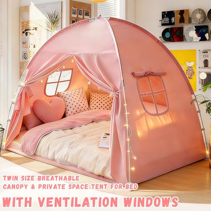 Bed Tent Twin and Full for Kids, Canopy Privacy Sleep Tent Indoor Bunk, view 6