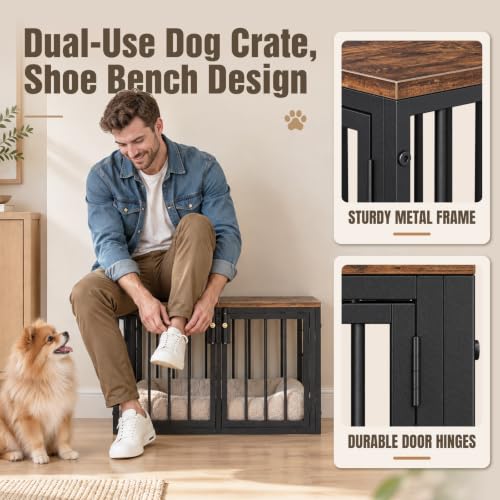 Small Dog Crate Furniture, Furniture Style Dog Crate, Wooden Dog Crate End Table, view 5