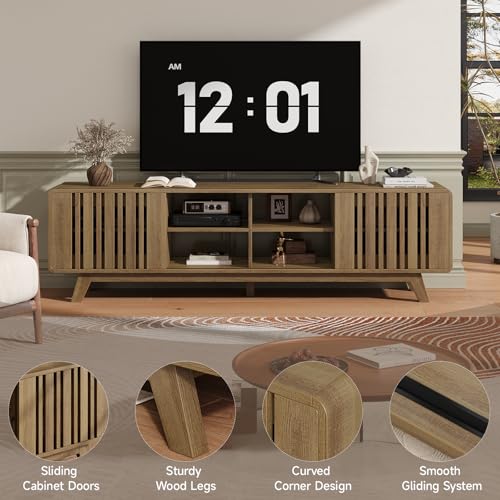 70" TV Stand for TV Up to 85", Mid-Century Modern Television Stand, view 5