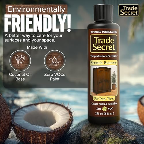 Scratch Concealer for Dark Wood Furniture & Floors – Dark Brown Shade Stain Covers Nicks, Scuffs, Dog & Cat Scratches, Minor Defects – Real Wood Only