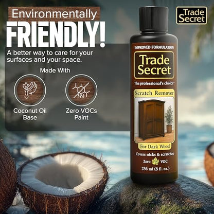 Scratch Concealer for Dark Wood Furniture & Floors – Dark Brown Shade Stain Covers Nicks, Scuffs, Dog & Cat Scratches, Minor Defects – Real Wood Only