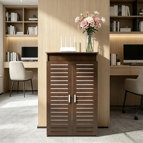 AV Media Cabinets WiFi Router Cable Storage Cabinet W/ Adjustable Shelves, view 4