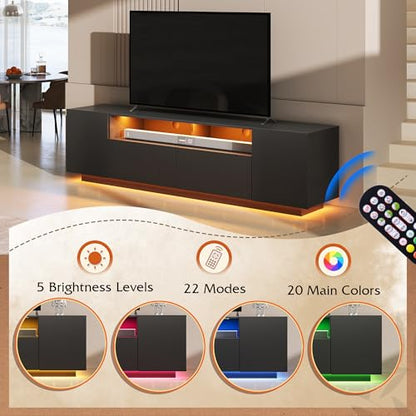 LED TV Stand with Large Storage Cabinet, view 5