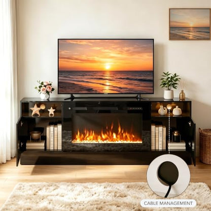 MXV Fireplace TV Stand with 36'' Electric Fireplace Up to 80" TVs, view 7