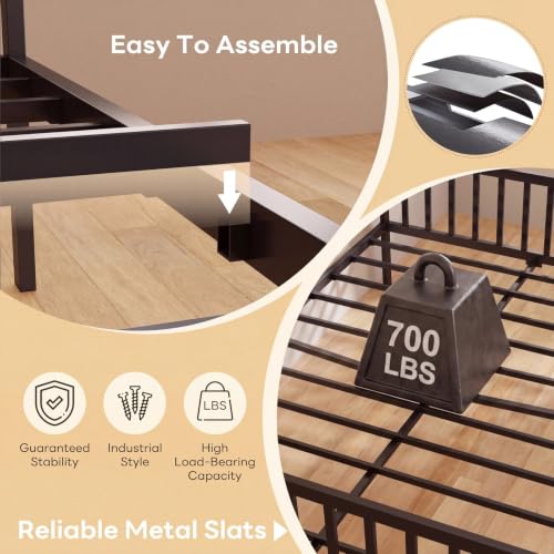Daybed with Trundle, House Full Bed Frame for Bedroom, Black, view 7