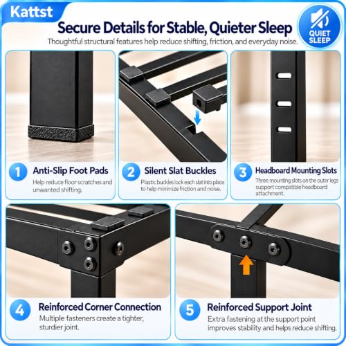 Twin Size Metal Bed Frame, 14 Inch Platform Bed Frame, view 6