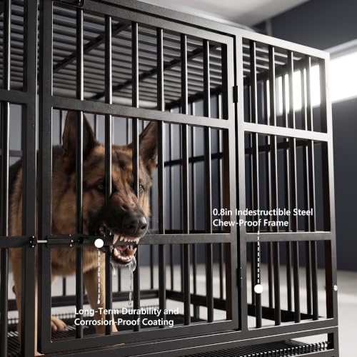 48" Heavy Duty Dog Crate for Large Dogs, Black, view 4