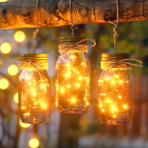 Fairy Lights Plug in, 33Ft 100 LEDs Waterproof Silver Wire Firefly Light, Adaptor Included, Starry String Lights for Wedding Patio Indoor Outdoor Christmas Decorations, Warm White