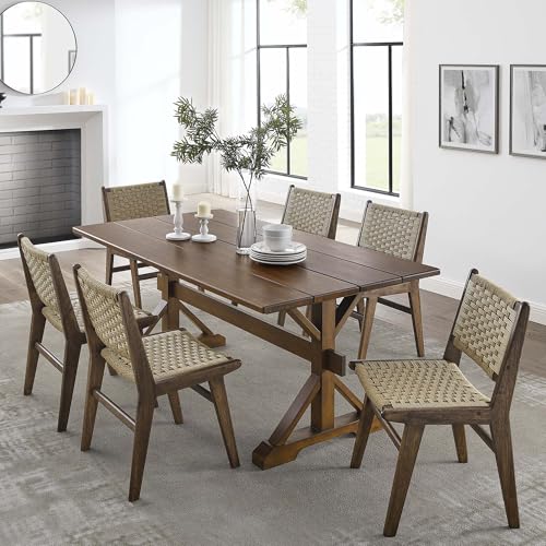 Windchime 71Inch Dining Table Solid Wood Walnut Finish Modern Kitchen Room Entertaining Home Furniture Quality Stylish Elegant Durable Refined Versatile Contemporary