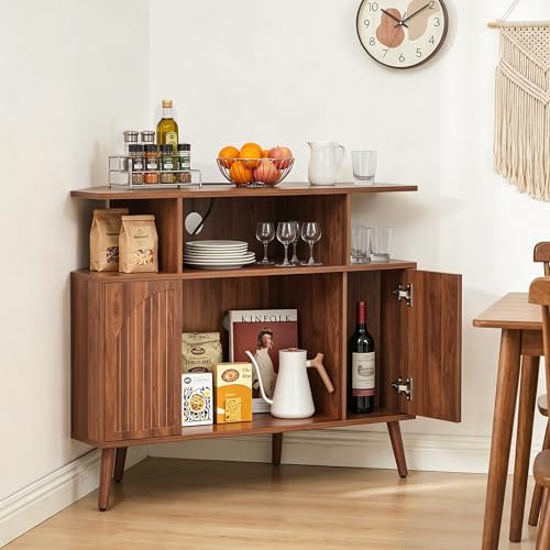 Mid Century Small Corner TV Stand, view 6