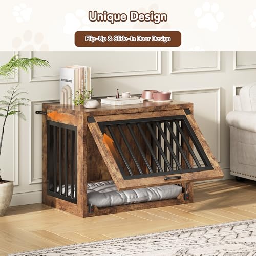 Dog Crate Furniture, 30'' Wooden Dog Kennel for Dogs up to 30 lb, view 3