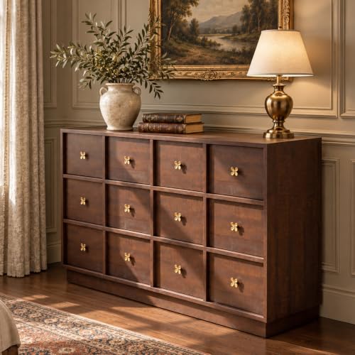 47in Wide Wooden Dresser for Bedroom，6-Drawer Chest of Drawers, view 2