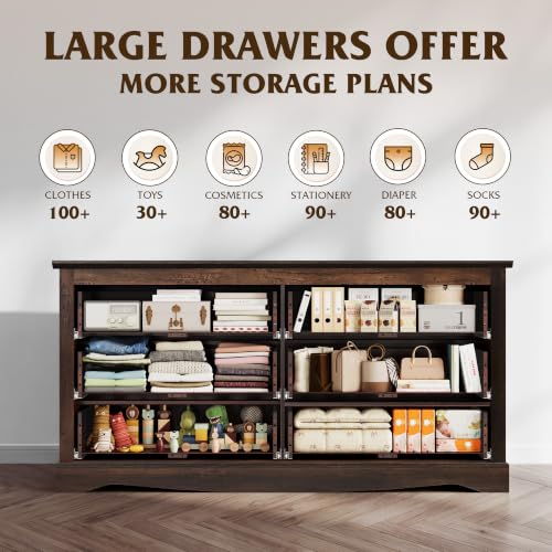 59" Dresser for Bedroom, view 7