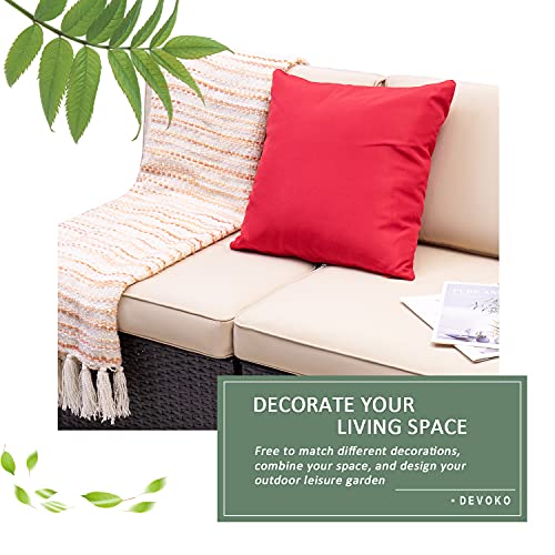 2 Pieces Patio Furniture Sets,Wicker Outdoor Sofa with Thick Cushion and Pillow,Small Sectional Couch All-Weather Armless Sofa for Backyard,Porch & Poolside,Waterproof Patio Furniture
