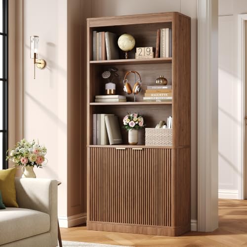 72'' Tall Bookshelf with Doors, view 2
