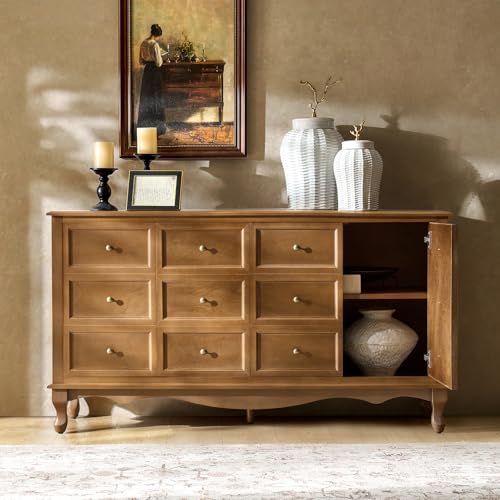 Transitional Solid Wood Sideboard with Adjustable Shelves, view 3
