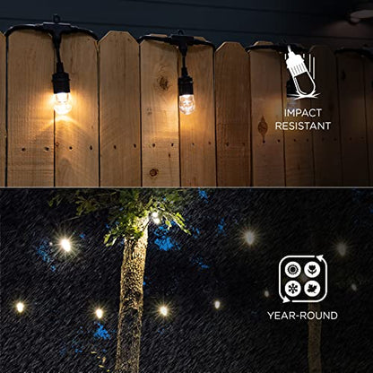 Classic Warm White String Lights, 48ft Black Cord, 24 Shatterproof Acrylic Bulbs, view 4