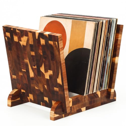 Natural Wood Vinyl Record Holder Shelf, V Shaped Vinyl Record Racks, view 2
